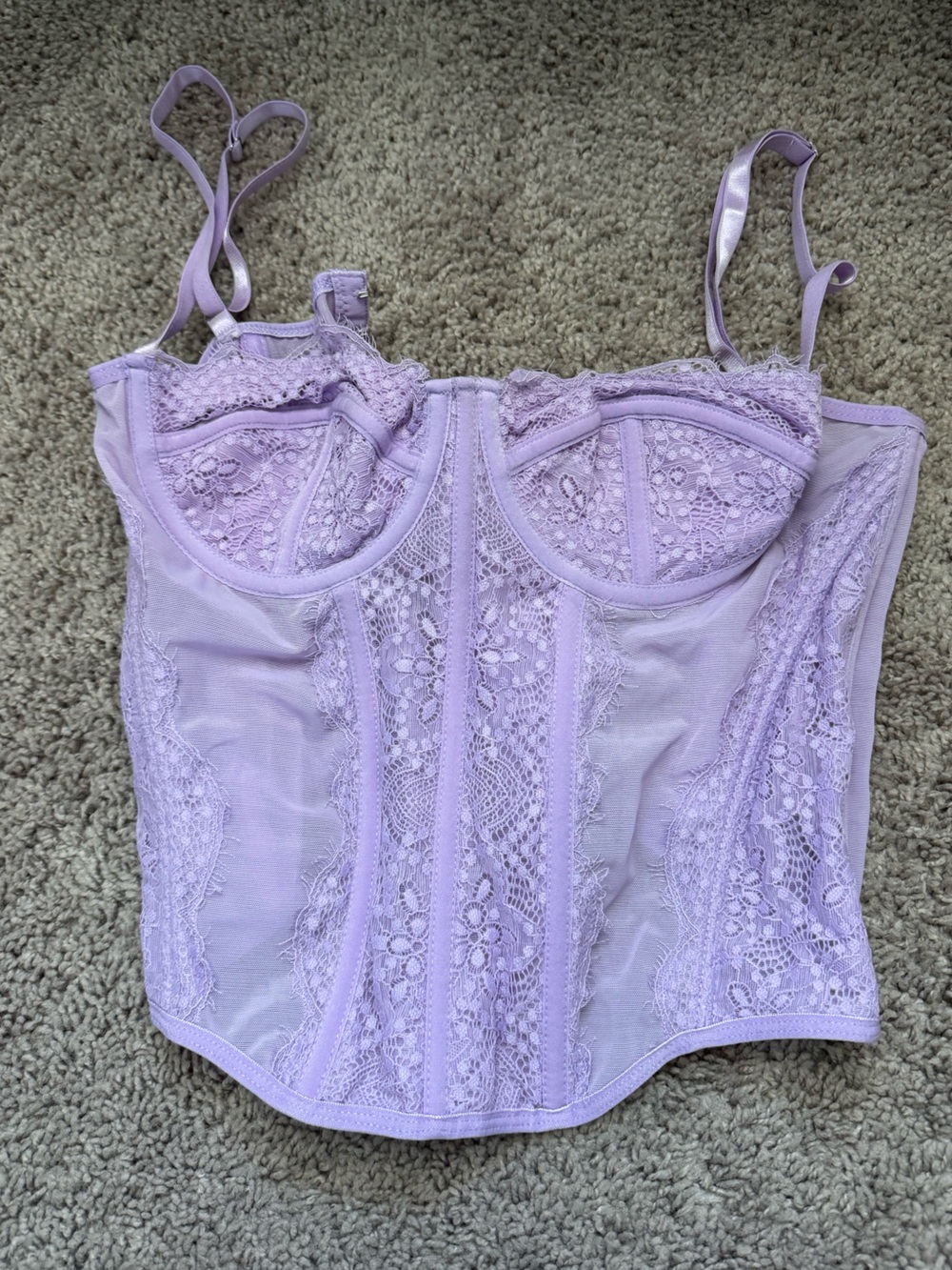 Amazon Lavender Lace Bustier Camisole